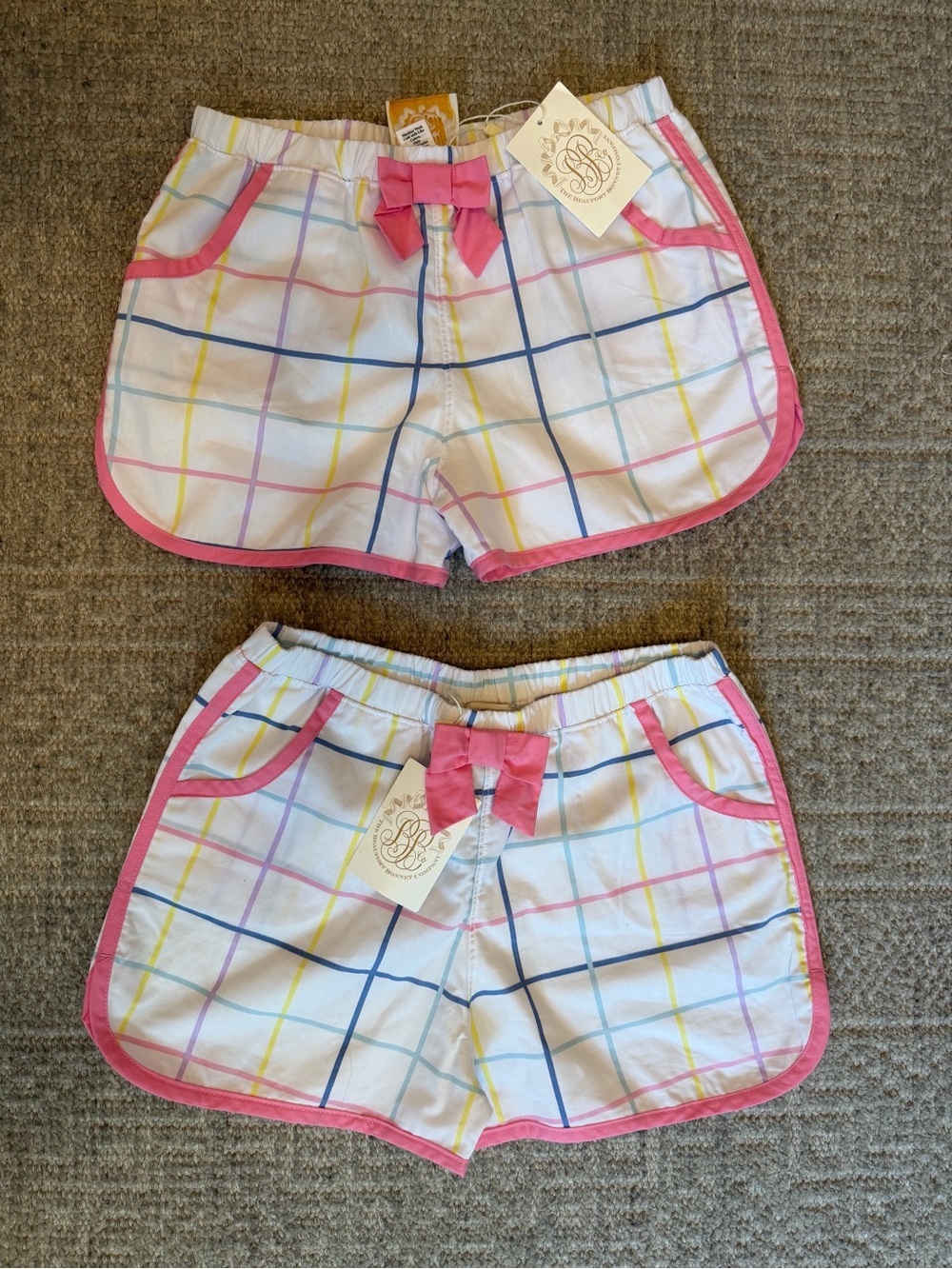 NWT TBBC Beaufort Bonnet Company girls water windowpane shorts sizes 8 and 10